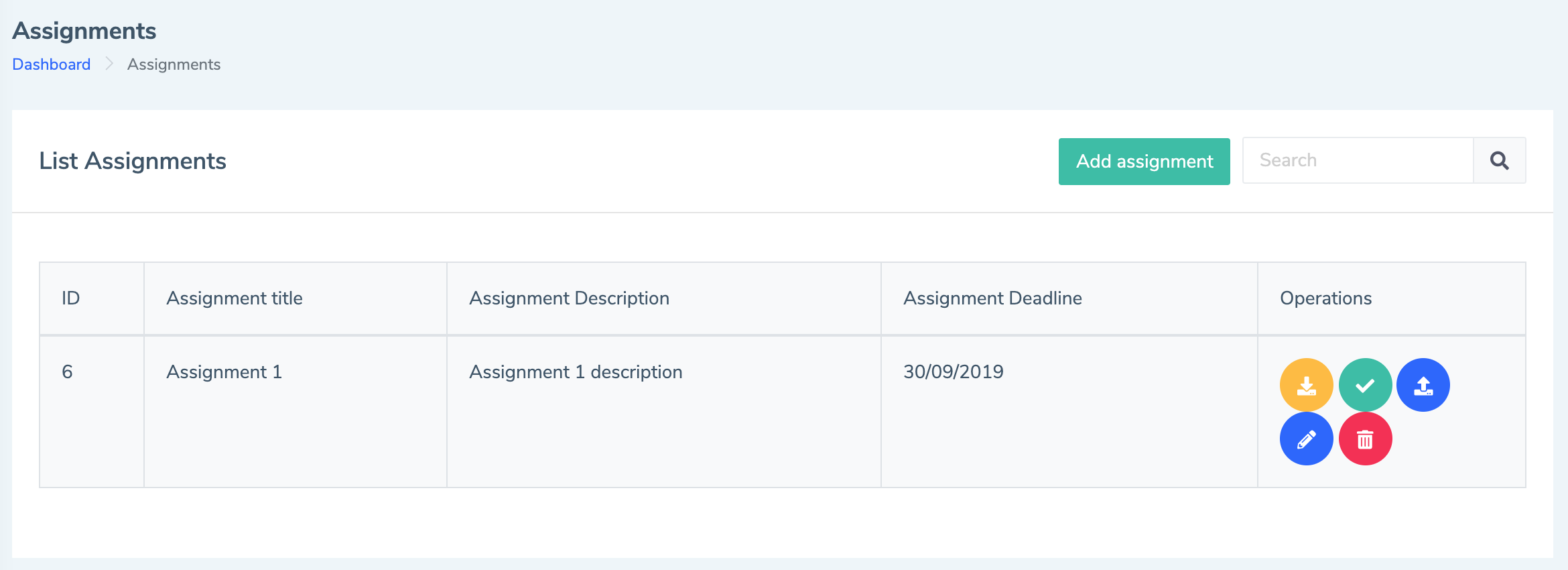Eduopus Assignments list