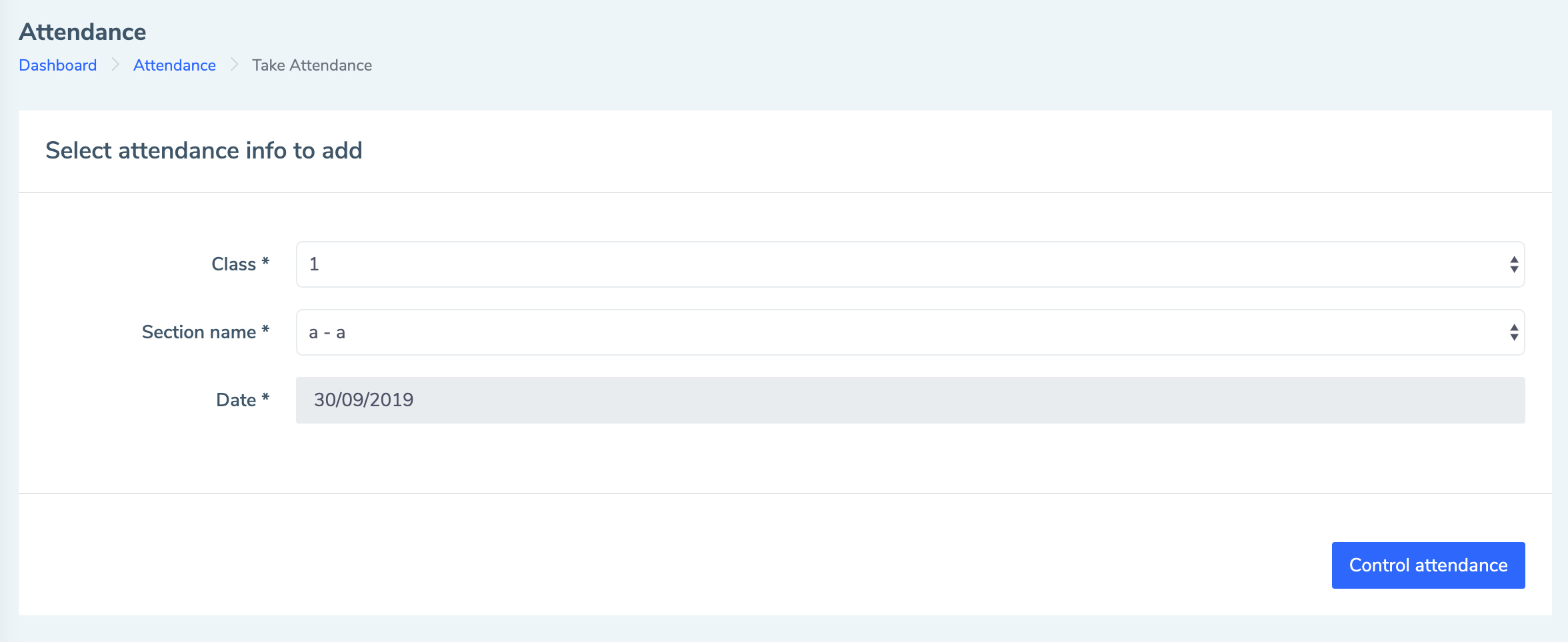 Eduopus Attendance select