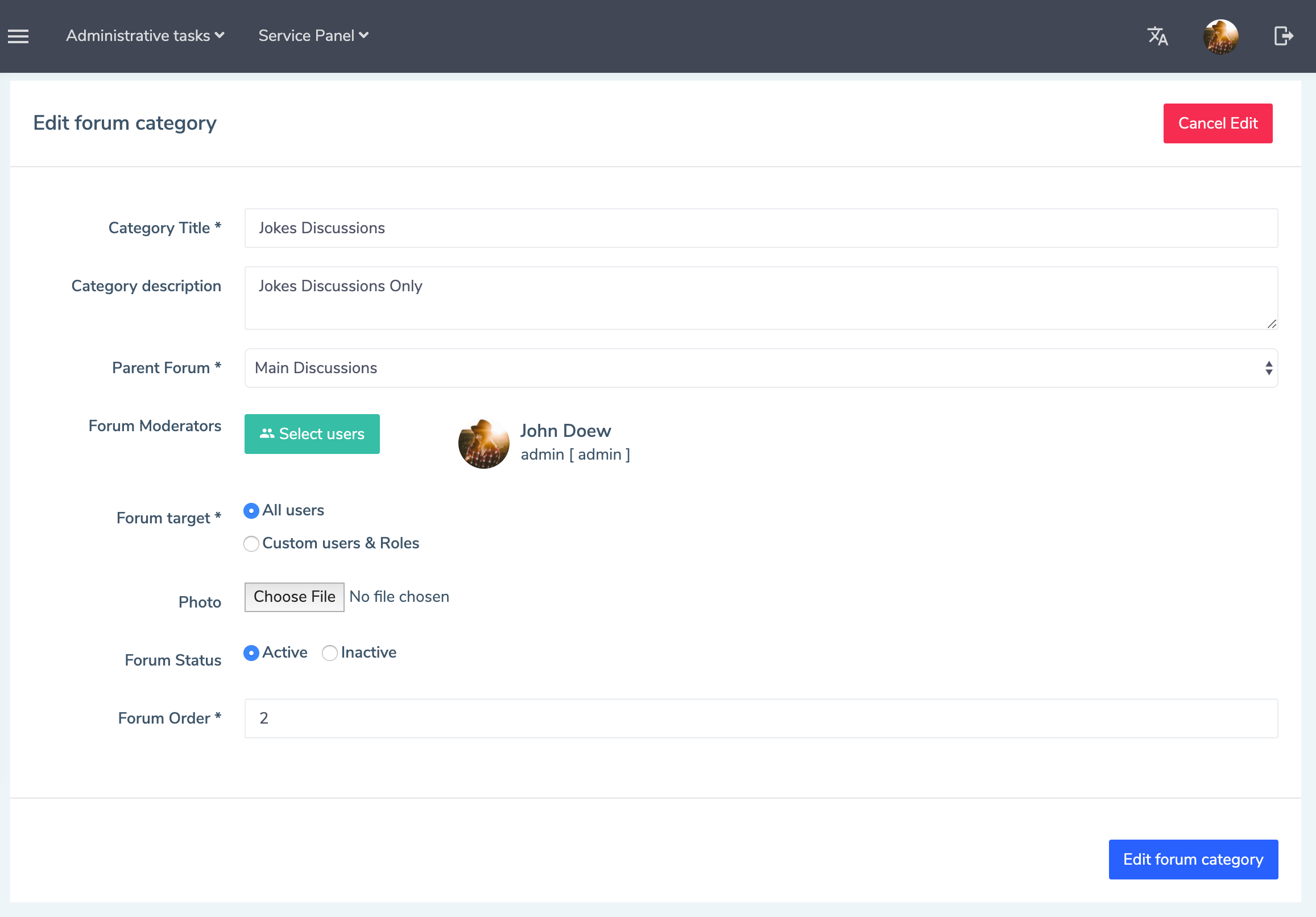 Eduopus Forums Categories add