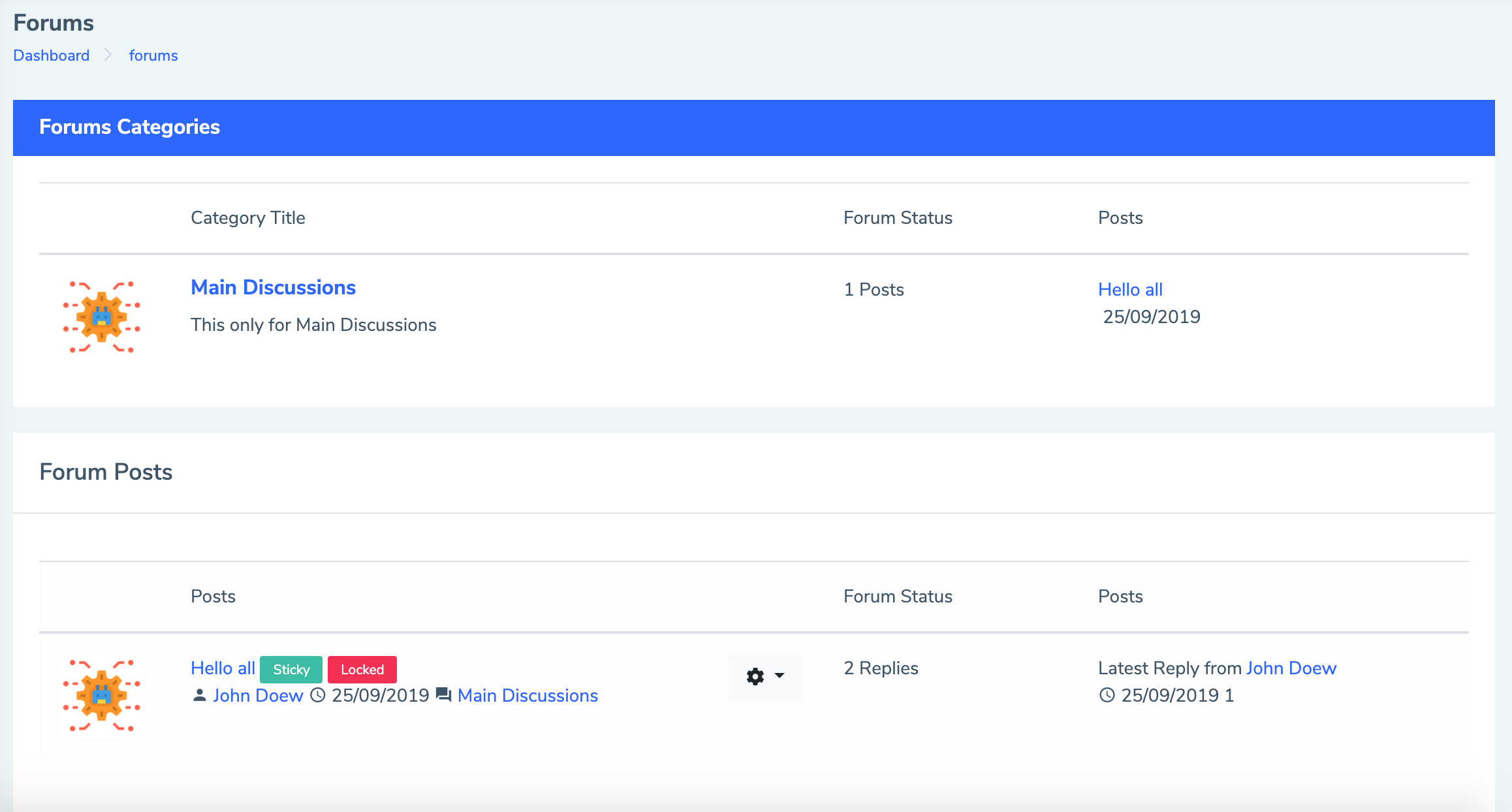 Eduopus Library forum categories