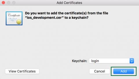 Eduopus iOS app certificate add cer