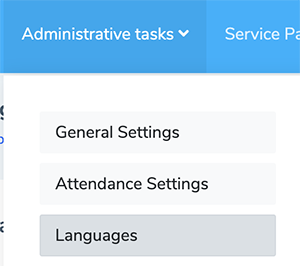 Languages from admin panel