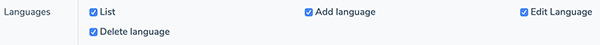 Languages Permissions
