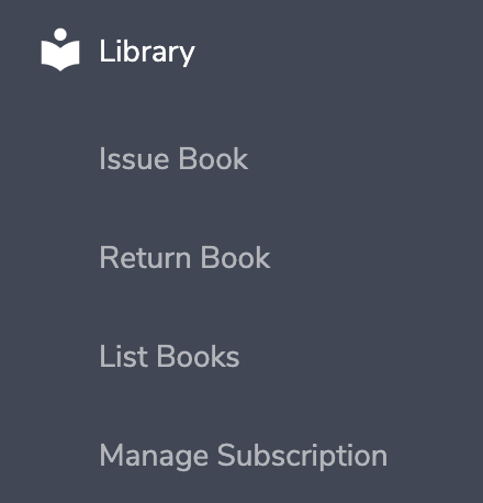 Eduopus Library menu