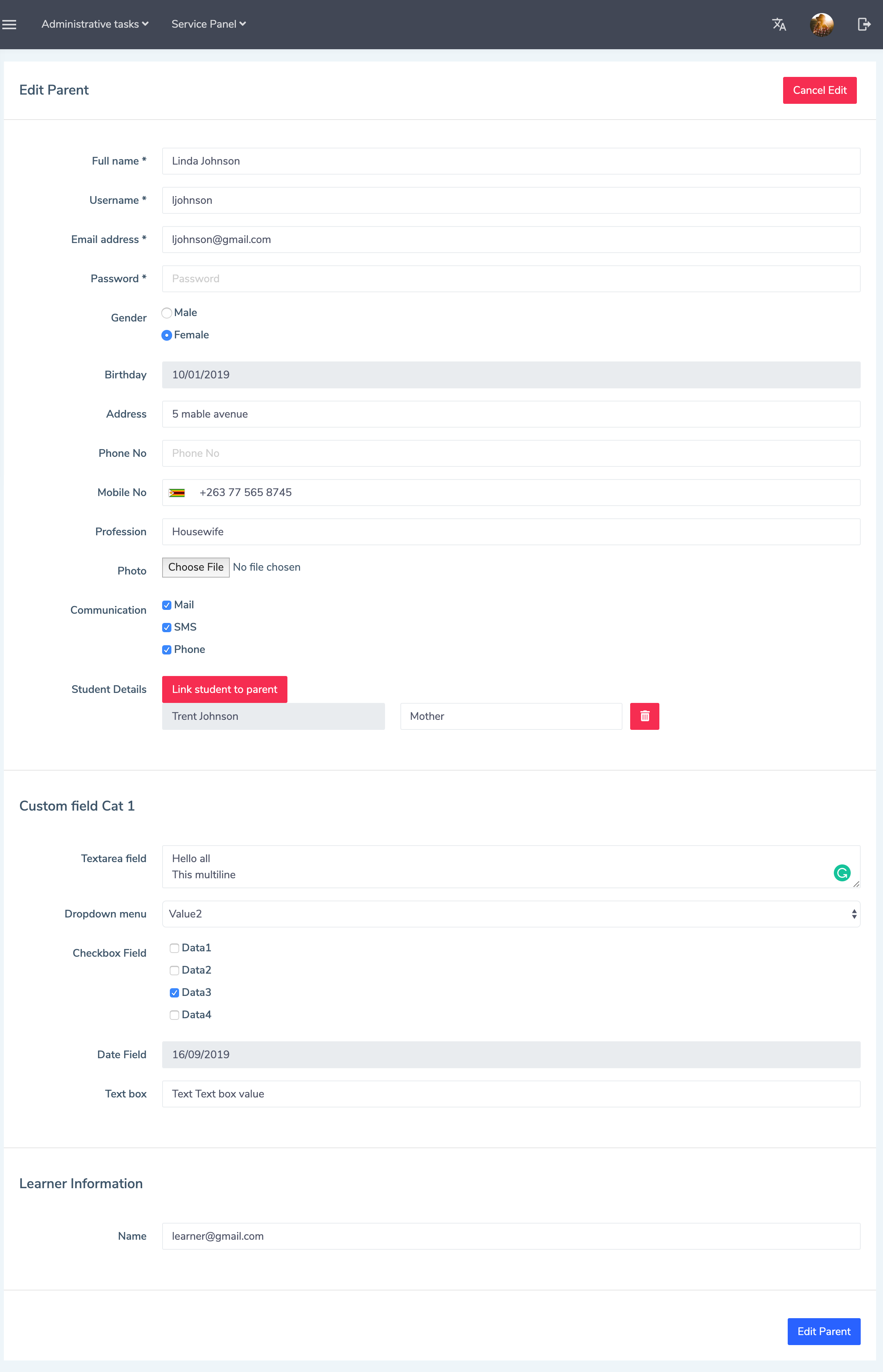 Eduopus parents add