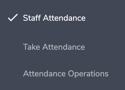Eduopus Staff Attendance menu