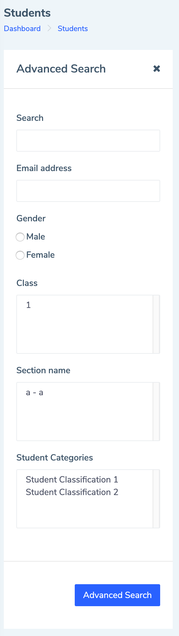 Eduopus Students search