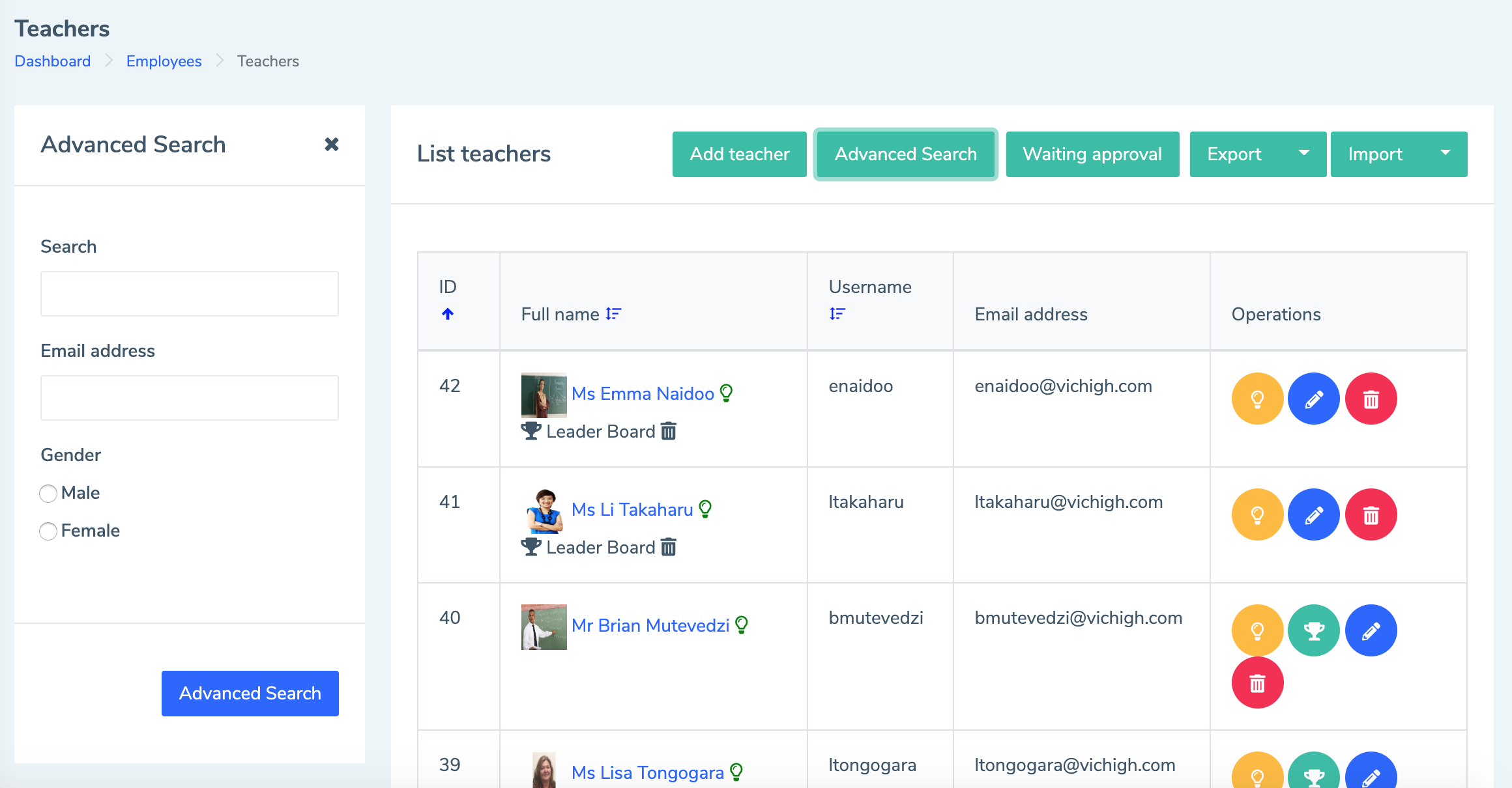 Eduopus teachers search